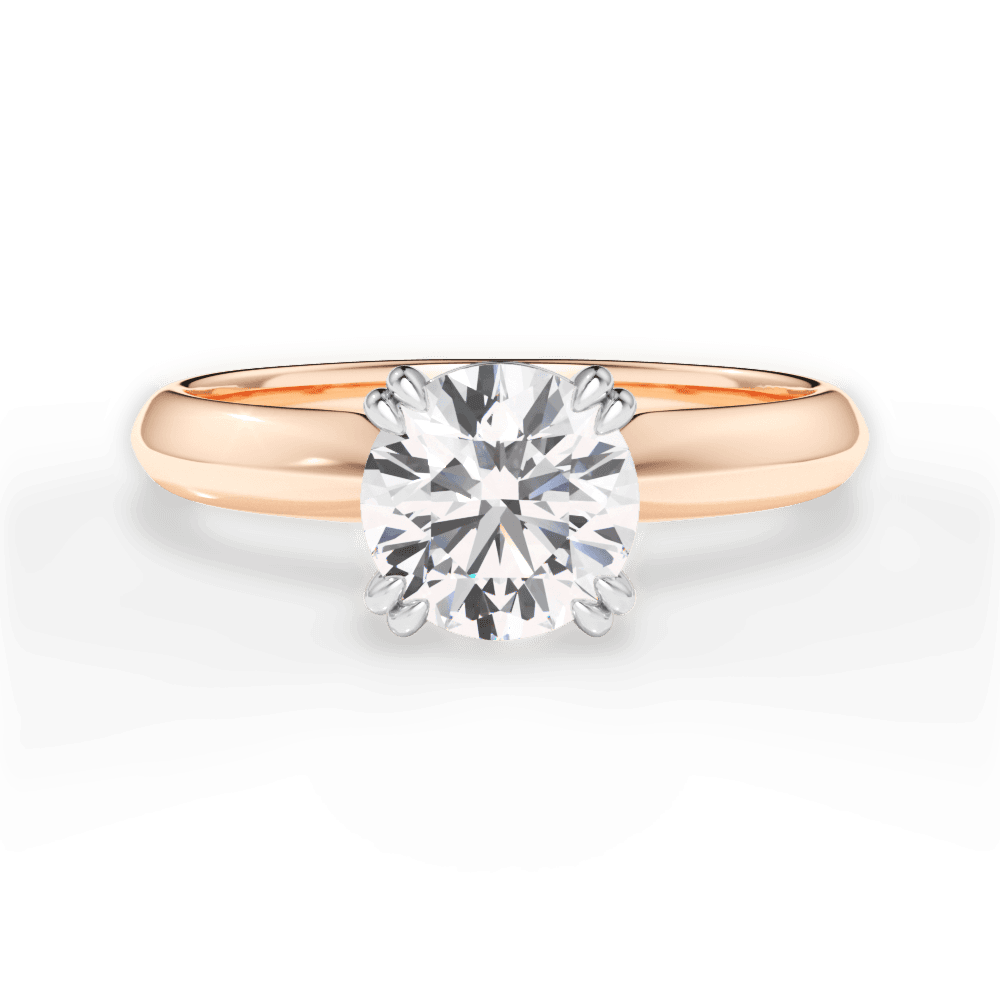Anastasia Round Cut Lab Grown Diamond 18Kt Rose Gold Engagement Ring