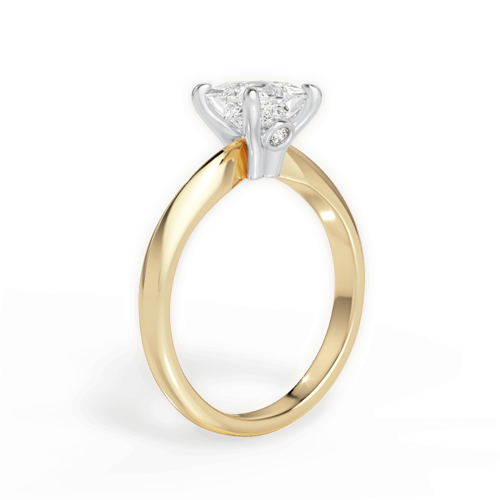 Amanda Princess Cut Lab Grown Diamond 18Kt Yellow Gold Engagement Ring - View 2