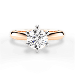 Ava Round Cut Lab Grown Diamond 18Kt Rose Gold Engagement Ring