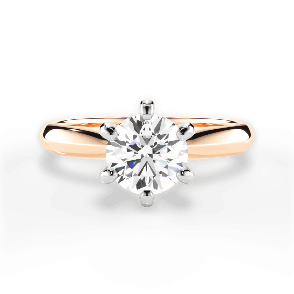 Ava Round Cut Lab Grown Diamond 18Kt Rose Gold Engagement Ring