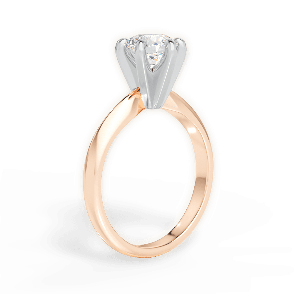 Ava Round Cut Lab Grown Diamond 18Kt Rose Gold Engagement Ring - View 2