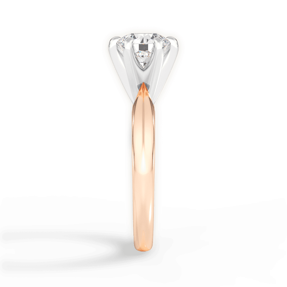 Ava Round Cut Lab Grown Diamond 18Kt Rose Gold Engagement Ring - View 3