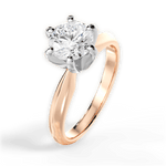 Ava Round Cut Lab Grown Diamond 18Kt Rose Gold Engagement Ring - View 4