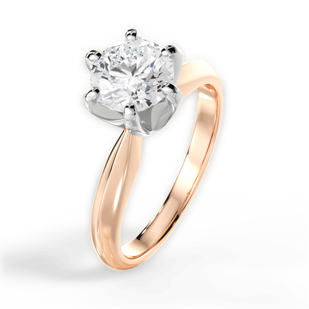 Ava Round Cut Lab Grown Diamond 18Kt Rose Gold Engagement Ring - View 4