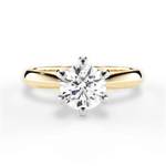 Ava Round Cut Lab Grown Diamond 18Kt Yellow Gold Engagement Ring