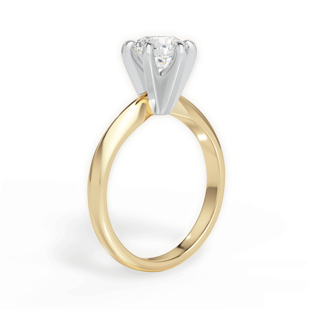 Ava Round Cut Lab Grown Diamond 18Kt Yellow Gold Engagement Ring - View 2