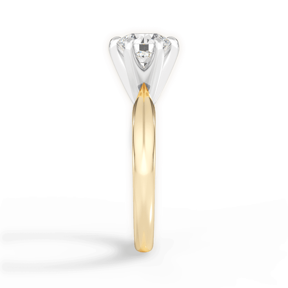 Ava Round Cut Lab Grown Diamond 18Kt Yellow Gold Engagement Ring - View 3