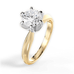 Ava Round Cut Lab Grown Diamond 18Kt Yellow Gold Engagement Ring - View 4