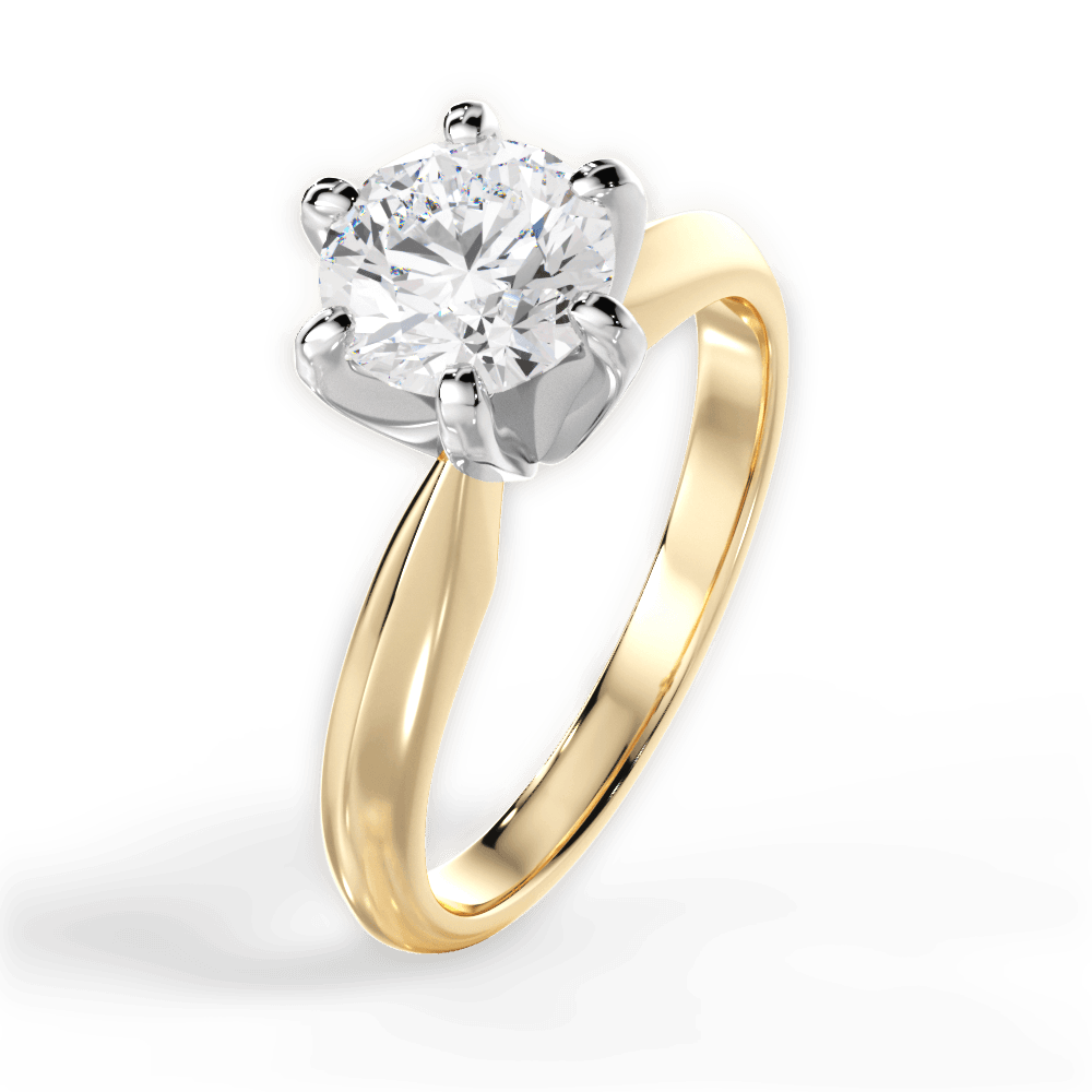 Ava Round Cut Lab Grown Diamond 18Kt Yellow Gold Engagement Ring - View 4