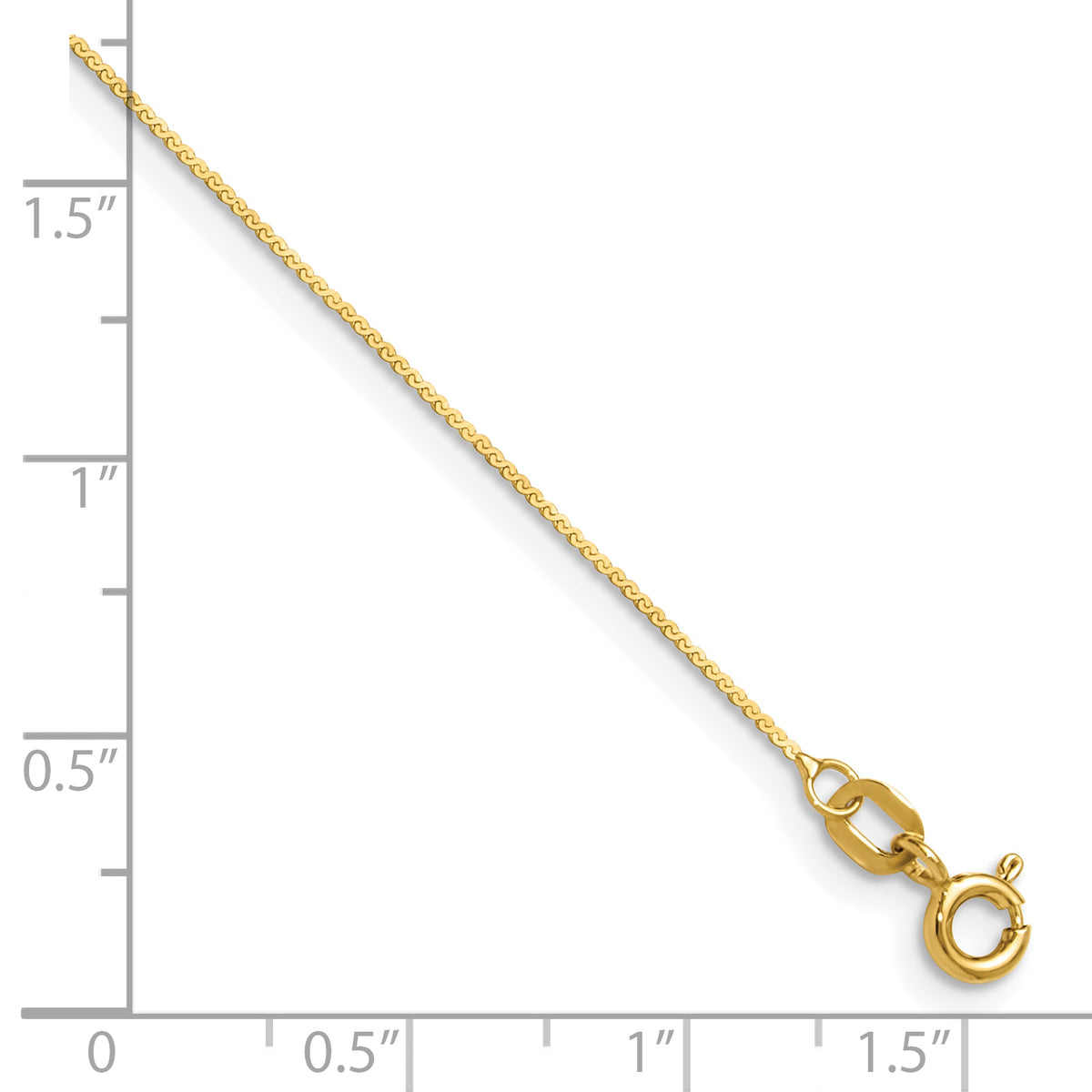 Leslie's 14K Serpentine Chain Bracelet - 8 in / 0.8 mm