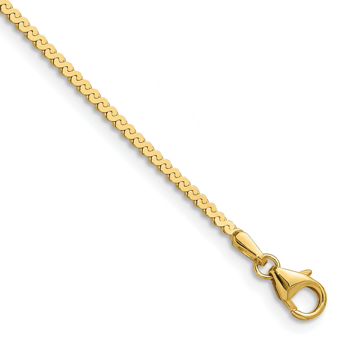 Leslie's 14K Serpentine Chain Bracelet - 7 in / 1.55 mm#1.55 mm