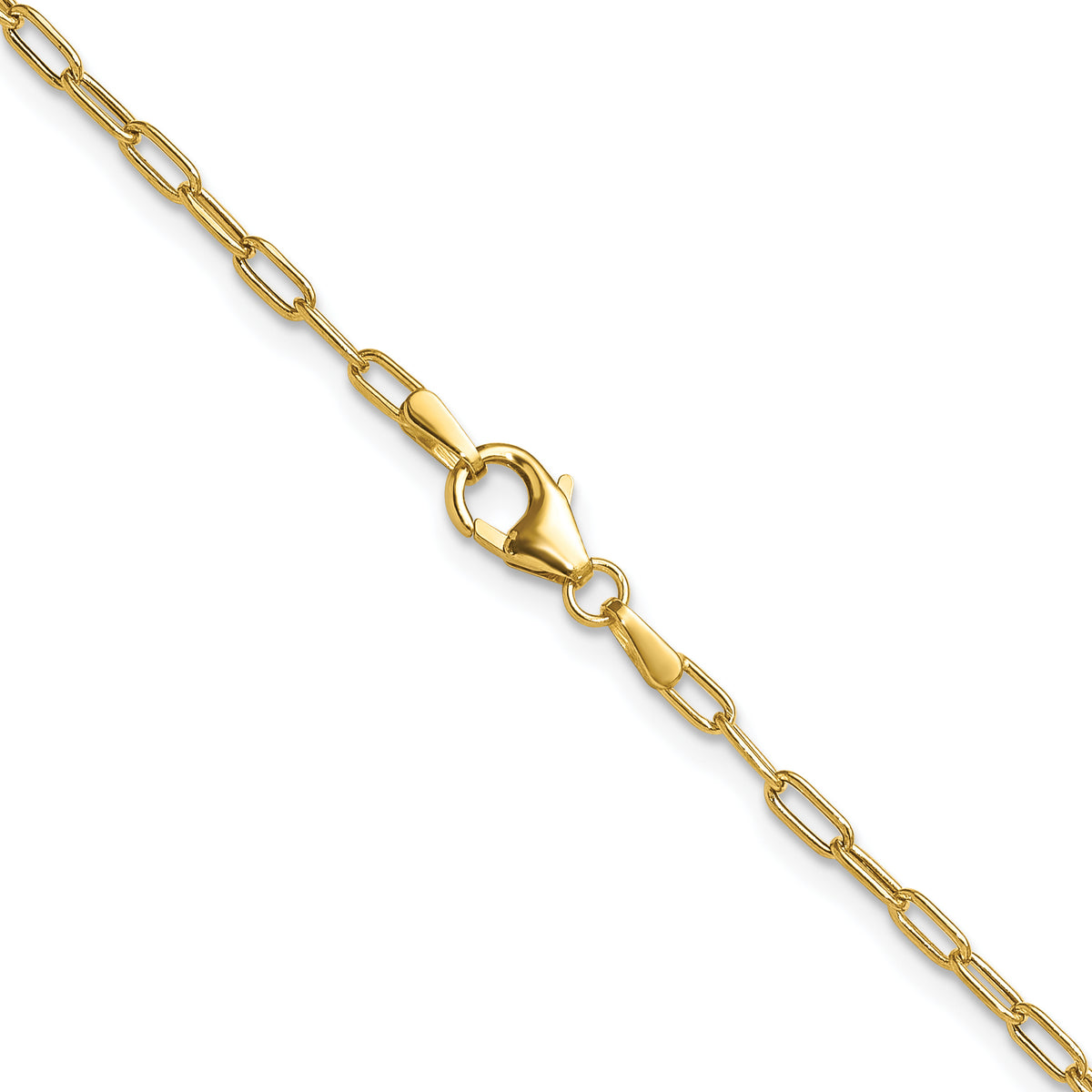 Leslie's 14k Semi-Solid Diamond-Cut Paperclip Chain - 16 in / 2.2 mm