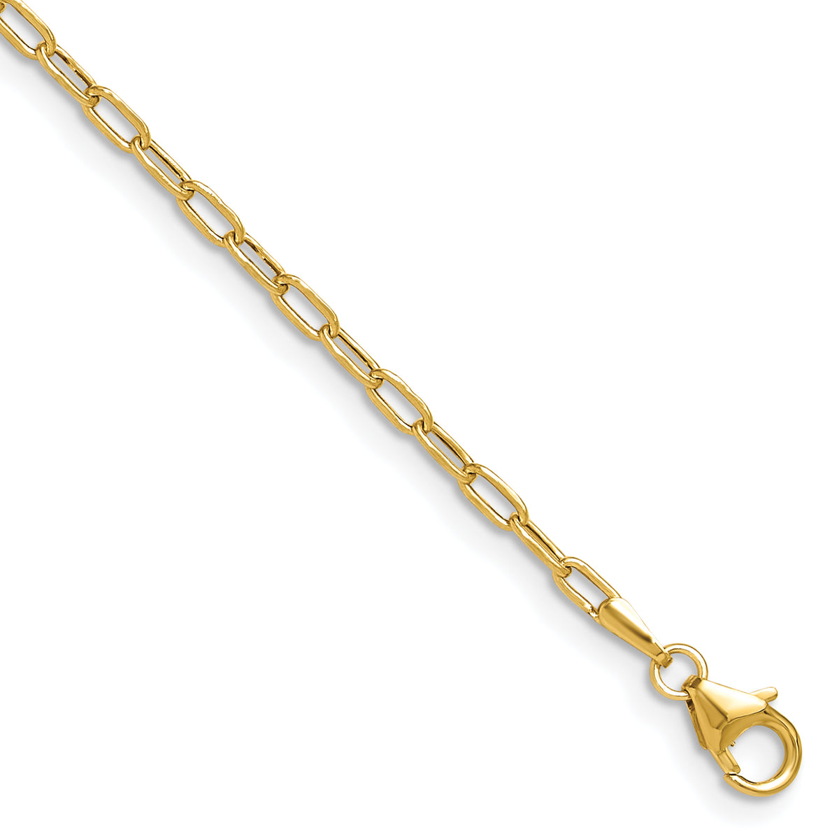 Leslie's 14k Semi-Solid Diamond-Cut Paperclip Chain Bracelet - 7 in / 2.2 mm#2.2 mm