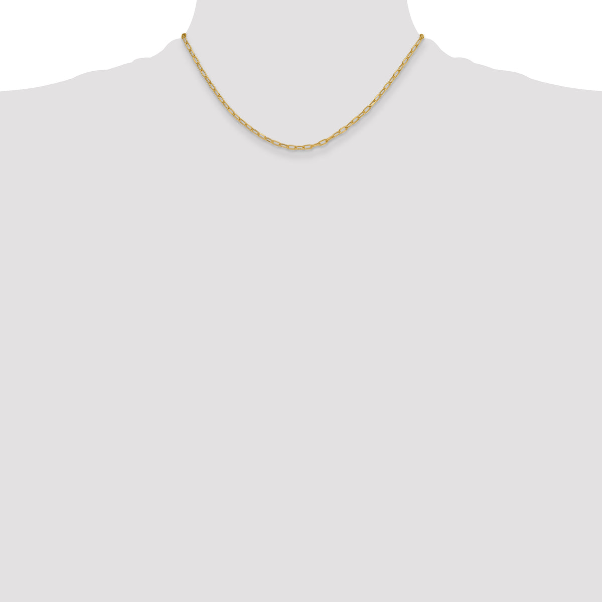 Leslie's 14k Semi-Solid Diamond-Cut Paperclip Chain - 16 in / 3 mm