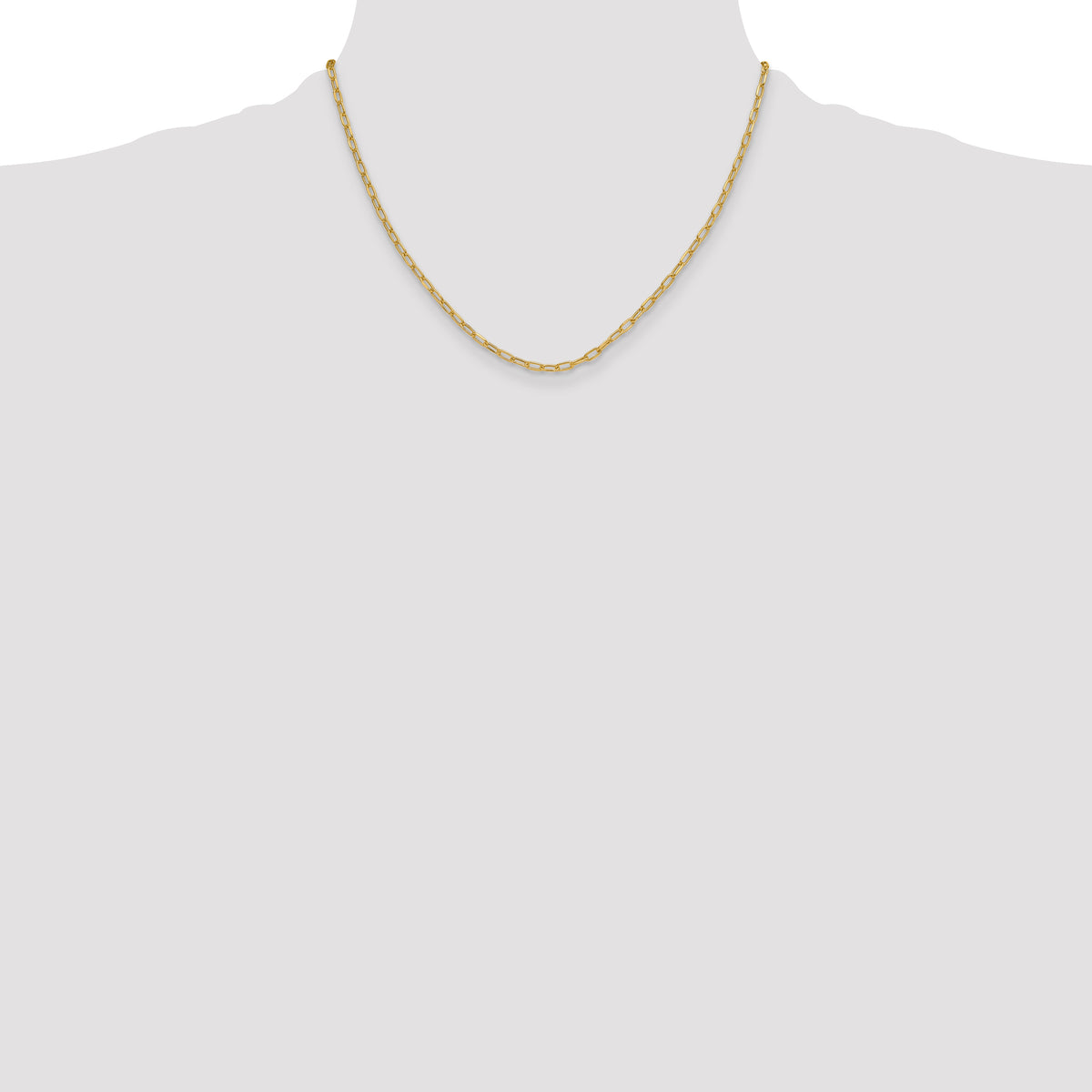 Leslie's 14k Semi-Solid Diamond-Cut Paperclip Chain - 18 in / 3 mm