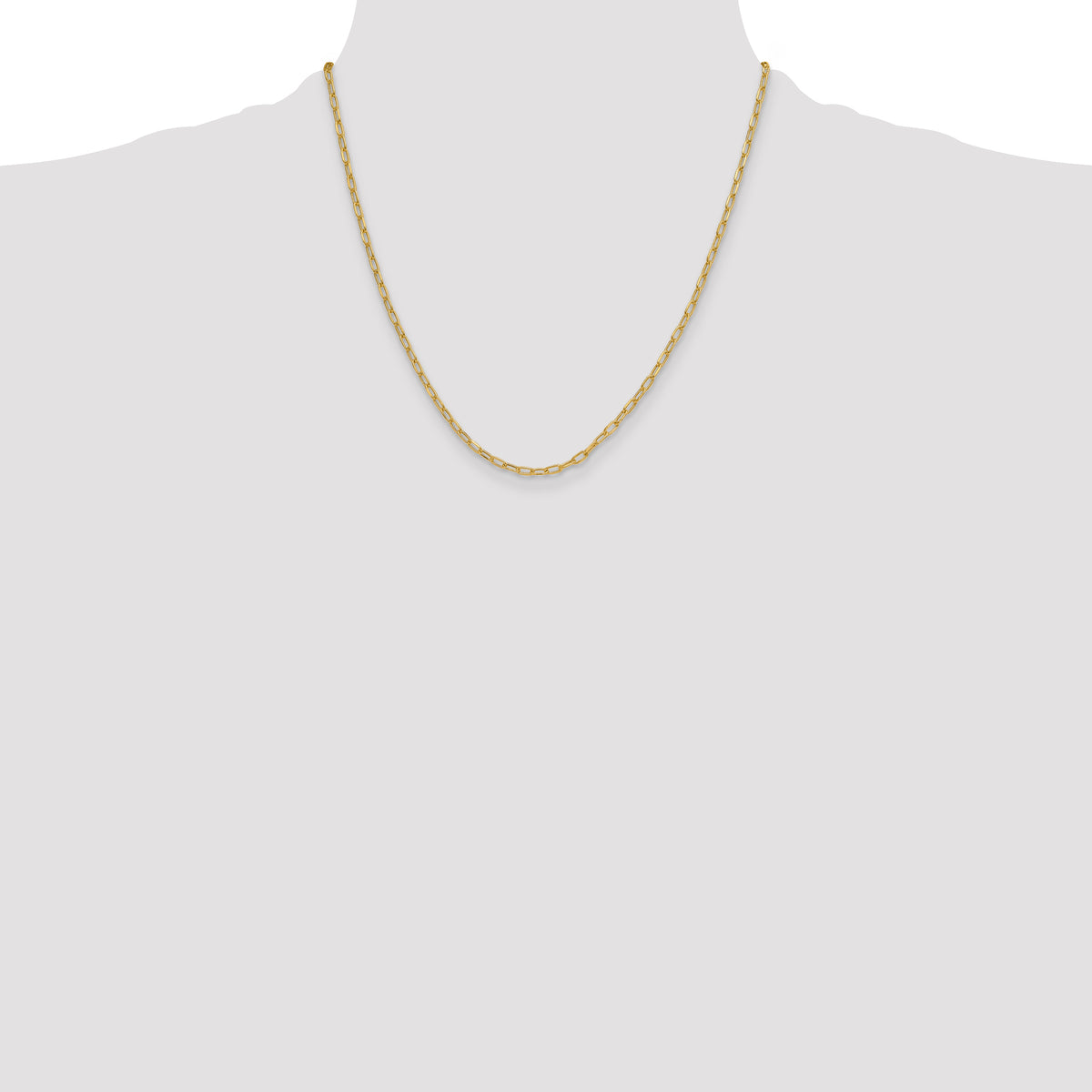 Leslie's 14k Semi-Solid Diamond-Cut Paperclip Chain - 20 in / 3 mm