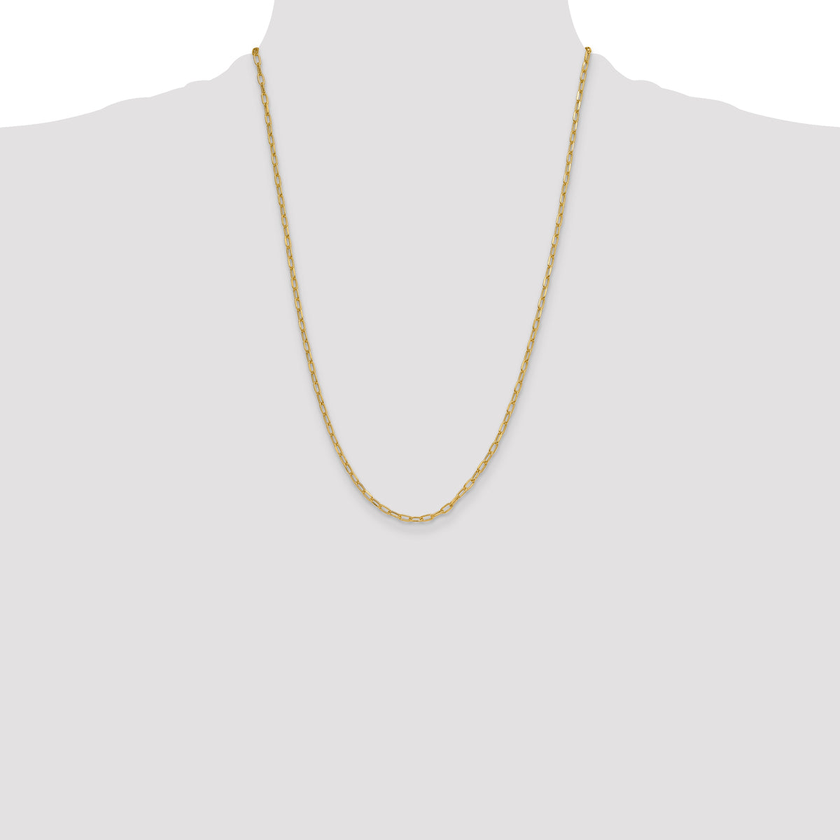 Leslie's 14k Semi-Solid Diamond-Cut Paperclip Chain - 24 in / 3 mm