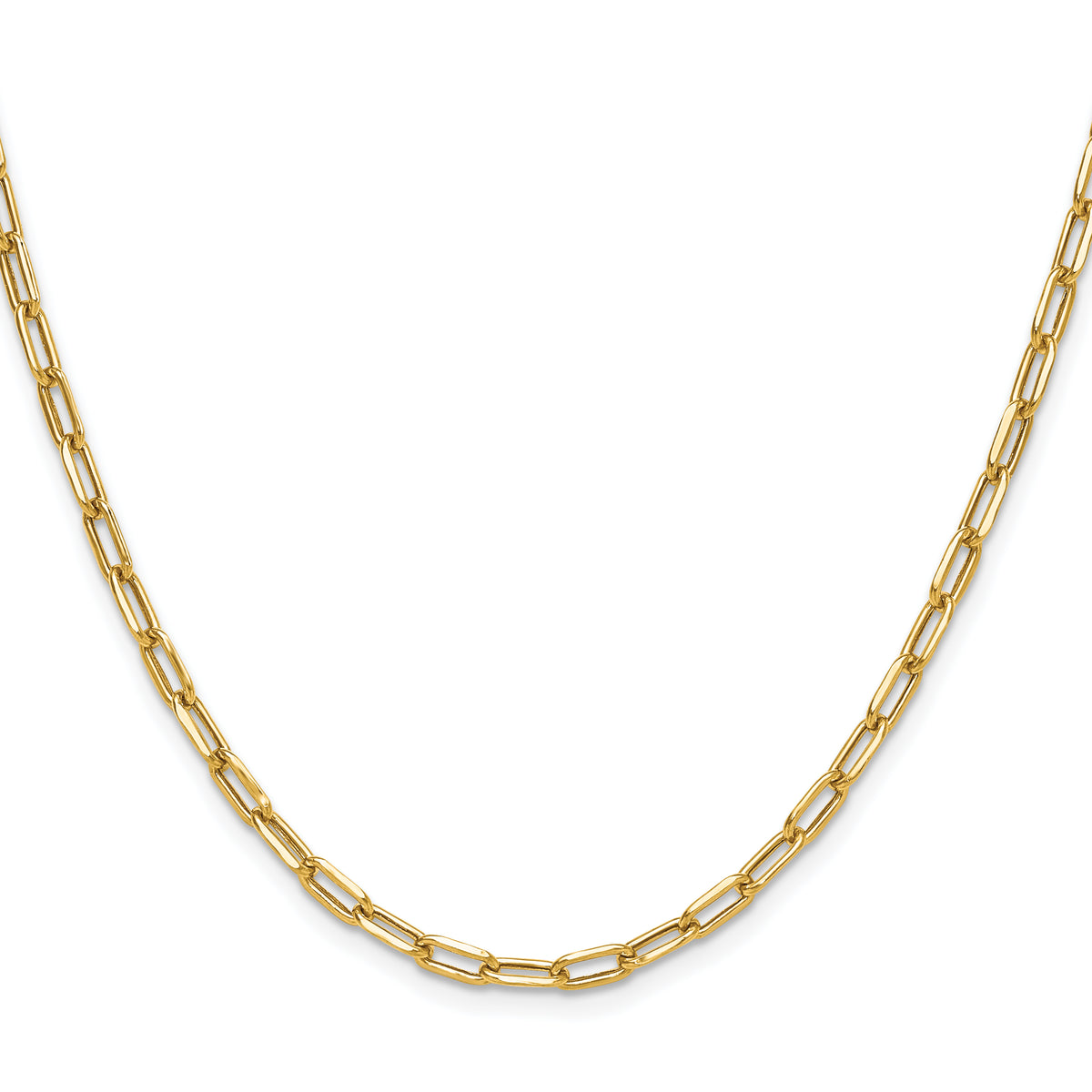 Leslie's 14k Semi-Solid Diamond-Cut Paperclip Chain - 16 in / 3.7 mm