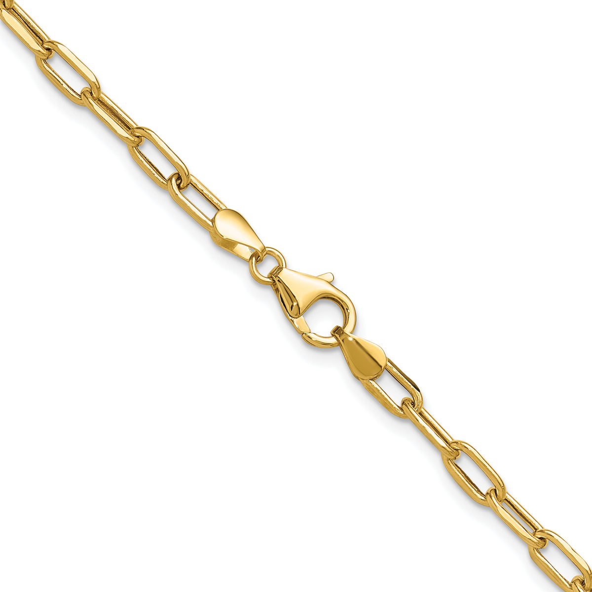 Leslie's 14k Semi-Solid Diamond-Cut Paperclip Chain - 16 in / 3.7 mm