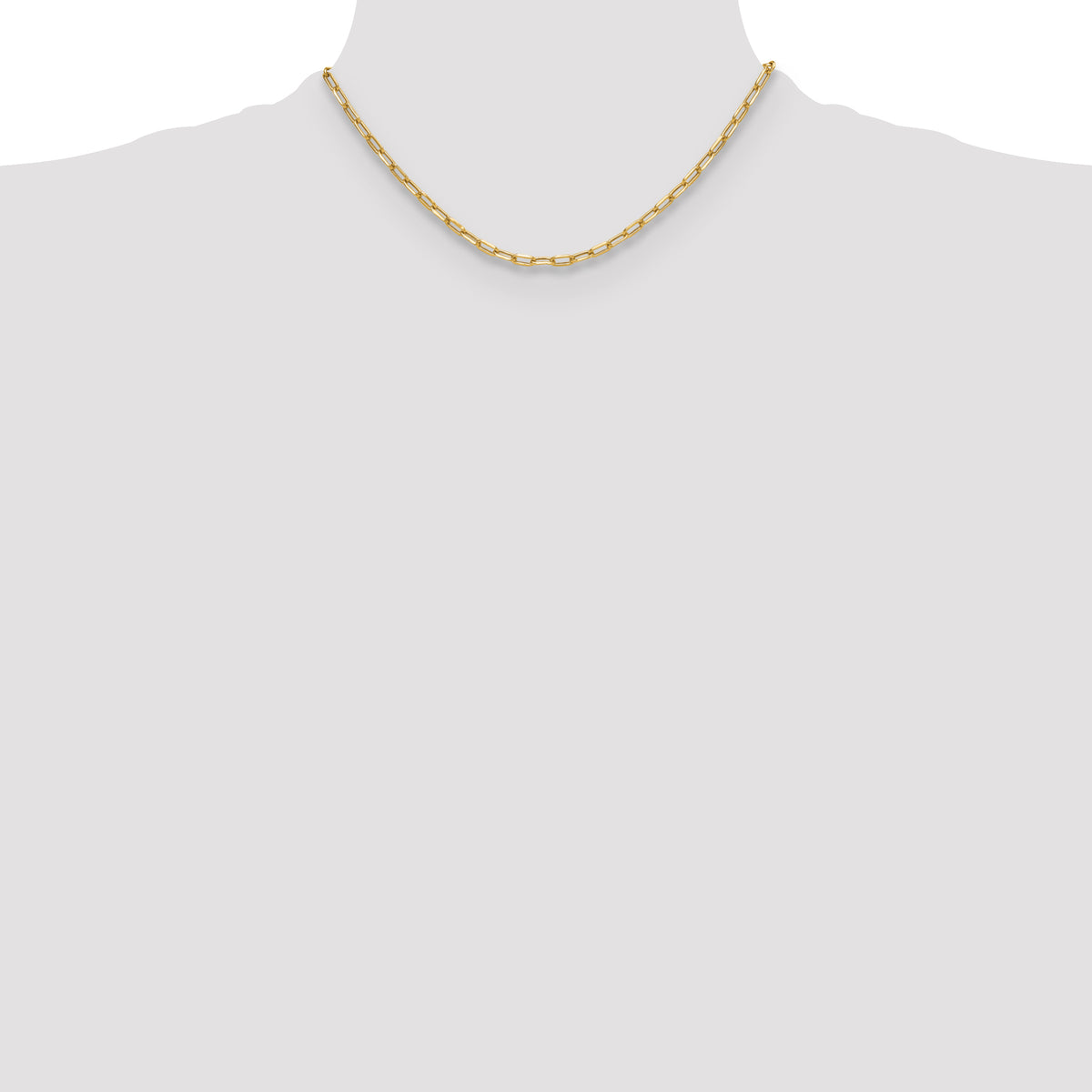 Leslie's 14k Semi-Solid Diamond-Cut Paperclip Chain - 16 in / 3.7 mm