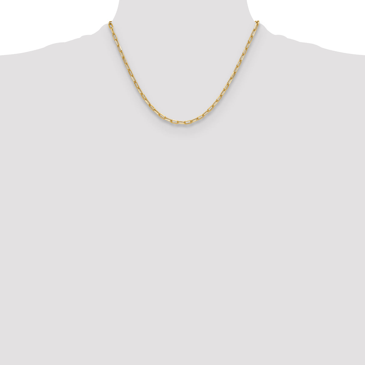 Leslie's 14k Semi-Solid Diamond-Cut Paperclip Chain - 18 in / 3.7 mm
