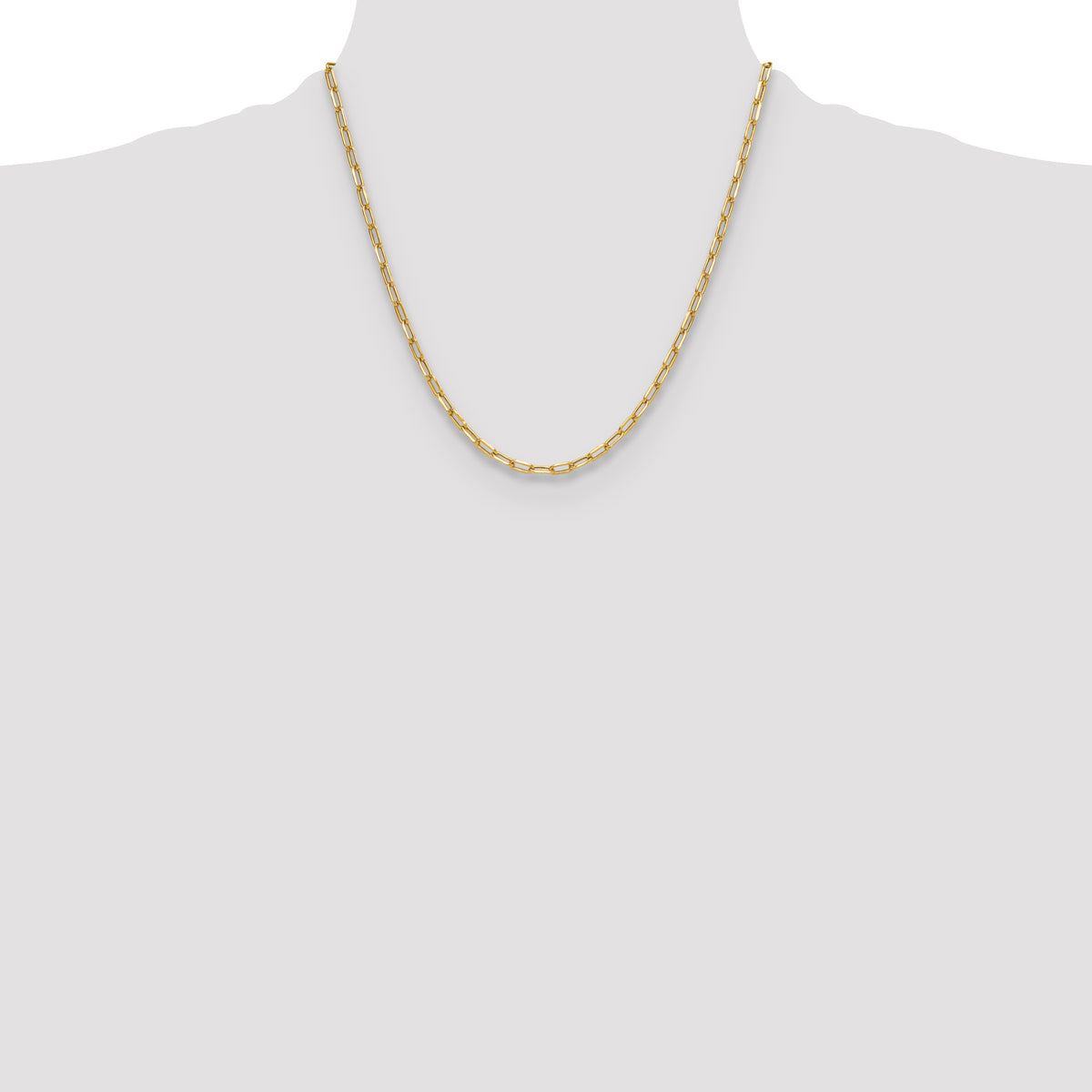 Leslie's 14k Semi-Solid Diamond-Cut Paperclip Chain - 20 in / 3.7 mm