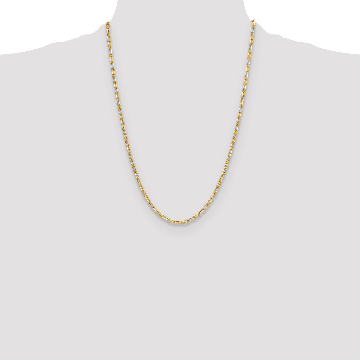 Leslie's 14k Semi-Solid Diamond-Cut Paperclip Chain - 24 in / 3.7 mm