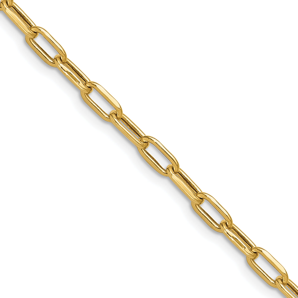 Leslie's 14k Semi-Solid Diamond-Cut Paperclip Chain - 16 in / 3.7 mm
