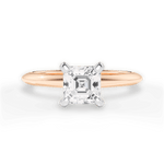 Alicia Asscher Cut Lab Grown Diamond 18Kt Rose Gold Engagement Ring