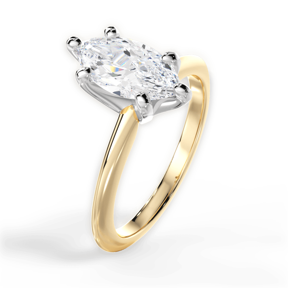 Alicia Marquise Cut Lab Grown Diamond 18Kt Yellow Gold Engagement Ring - View 3