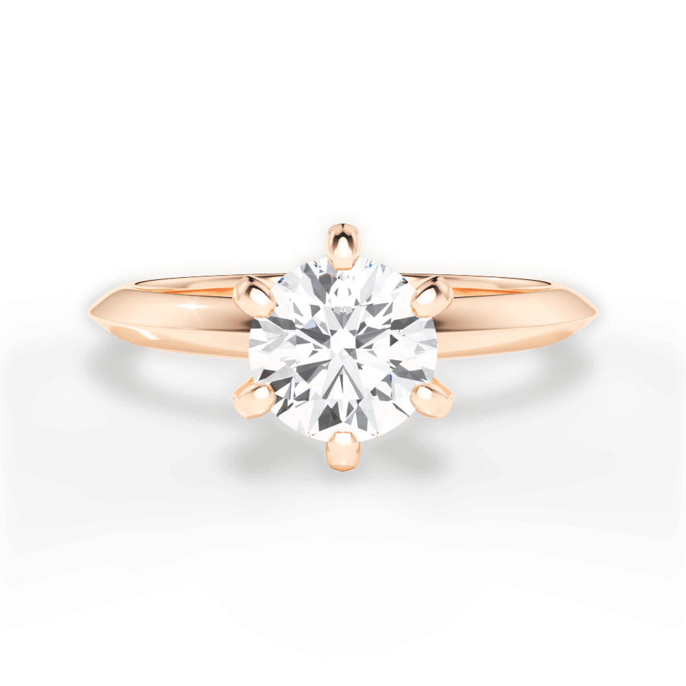 Celia Round Cut Lab Grown Diamond 18Kt Rose Gold Engagement Ring