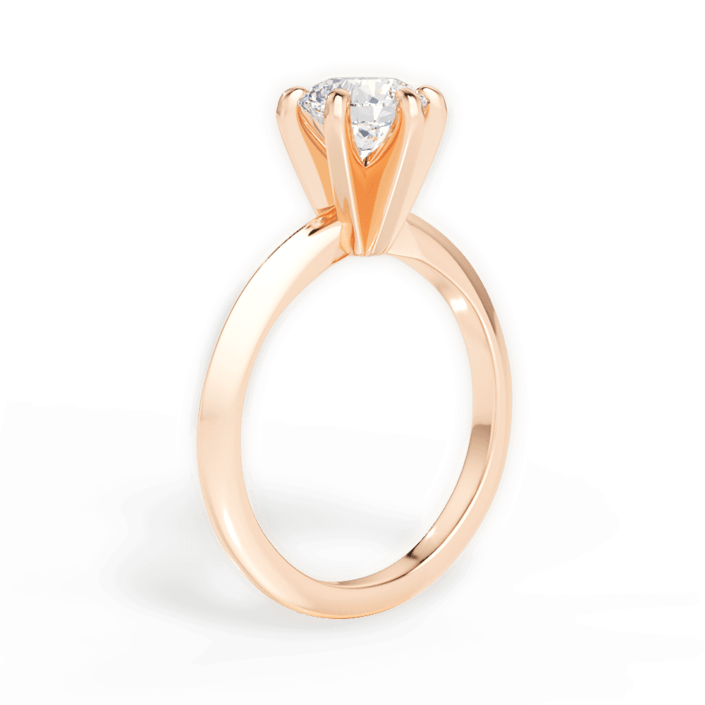 Celia Round Cut Lab Grown Diamond 18Kt Rose Gold Engagement Ring - View 2