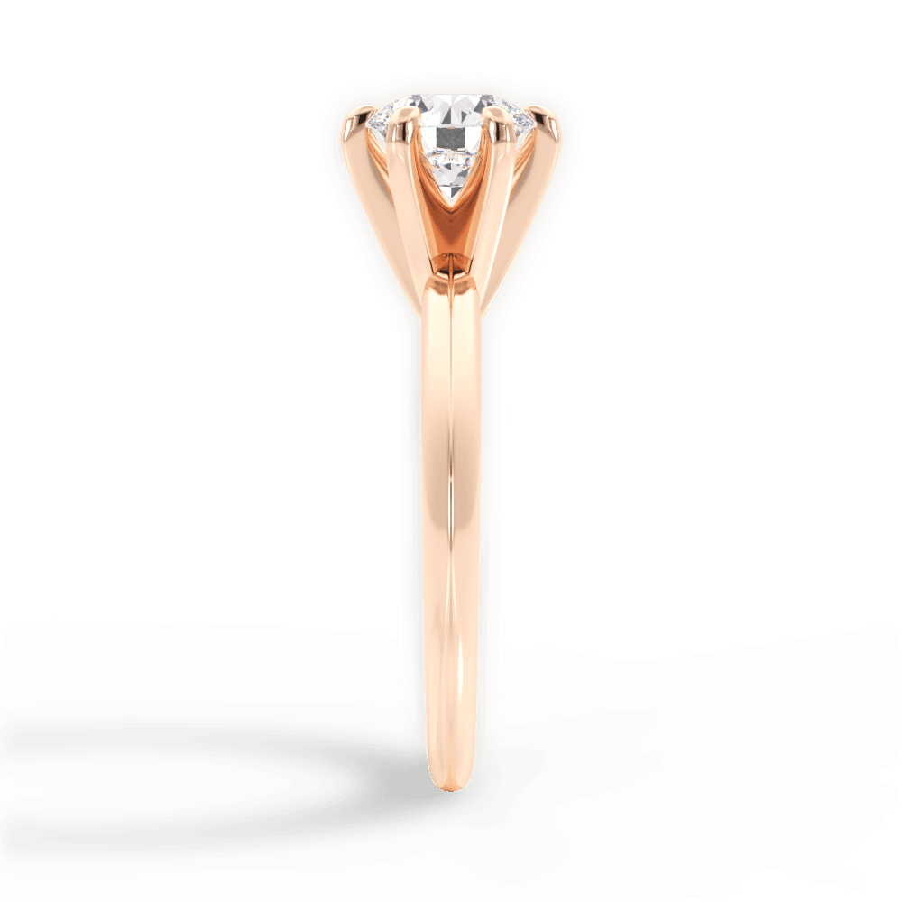 Celia Round Cut Lab Grown Diamond 18Kt Rose Gold Engagement Ring - View 3