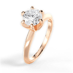 Celia Round Cut Lab Grown Diamond 18Kt Rose Gold Engagement Ring - View 4