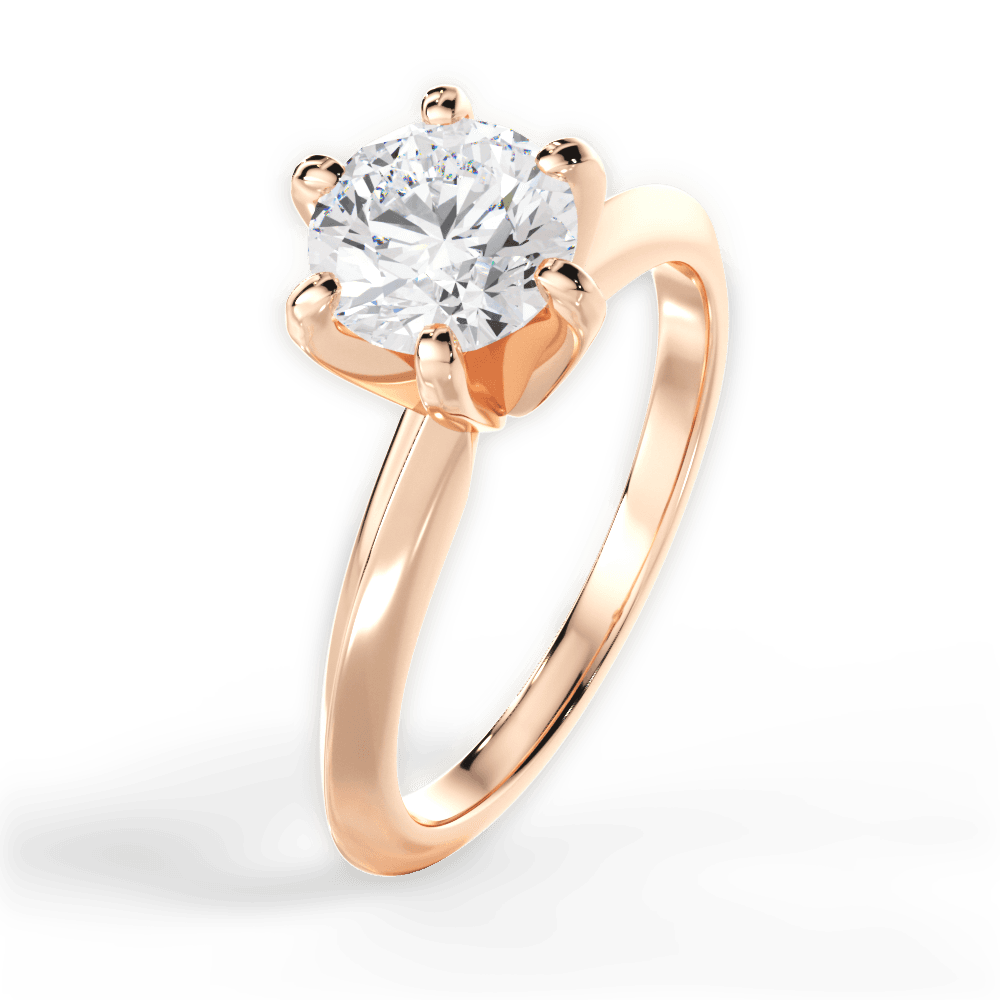 Celia Round Cut Lab Grown Diamond 18Kt Rose Gold Engagement Ring - View 4