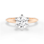 Barbara Round Cut Lab Grown Diamond 18Kt Rose Gold Engagement Ring