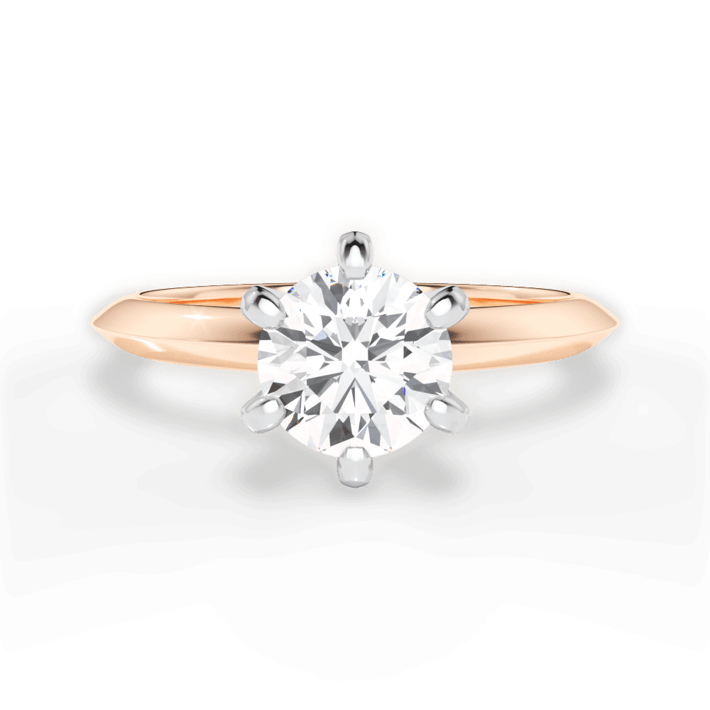Barbara Round Cut Lab Grown Diamond 18Kt Rose Gold Engagement Ring