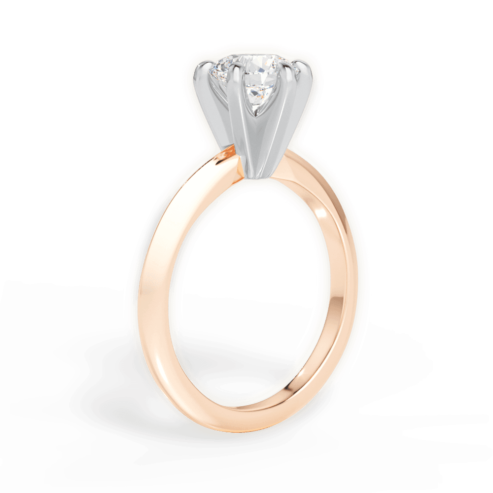 Barbara Round Cut Lab Grown Diamond 18Kt Rose Gold Engagement Ring - View 3