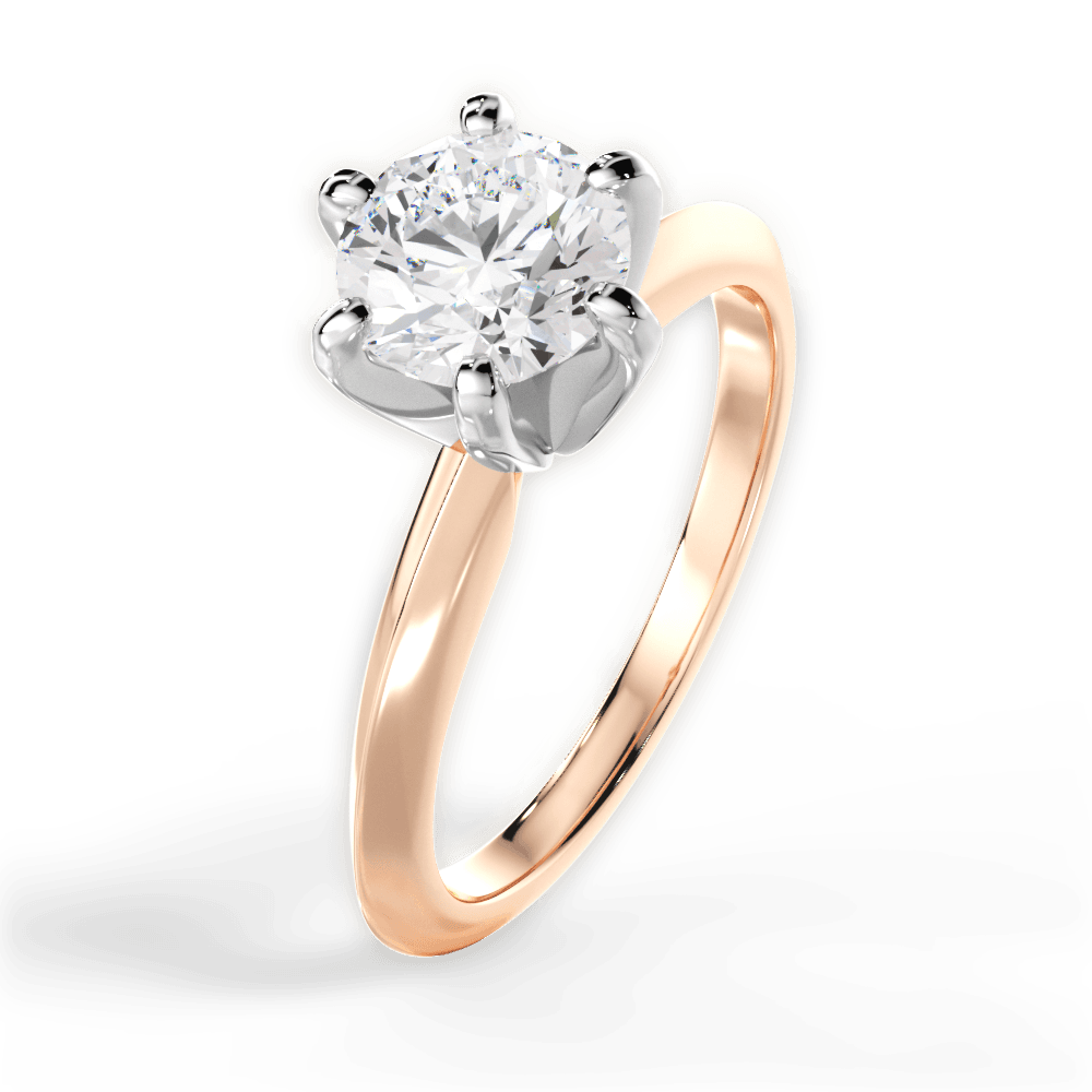 Barbara Round Cut Lab Grown Diamond 18Kt Rose Gold Engagement Ring - View 4