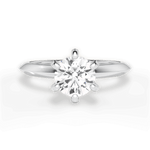 Barbara Round Cut Lab Grown Diamond 14Kt White Gold Engagement Ring