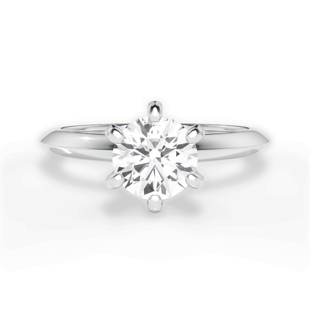 Barbara Round Cut Lab Grown Diamond 14Kt White Gold Engagement Ring