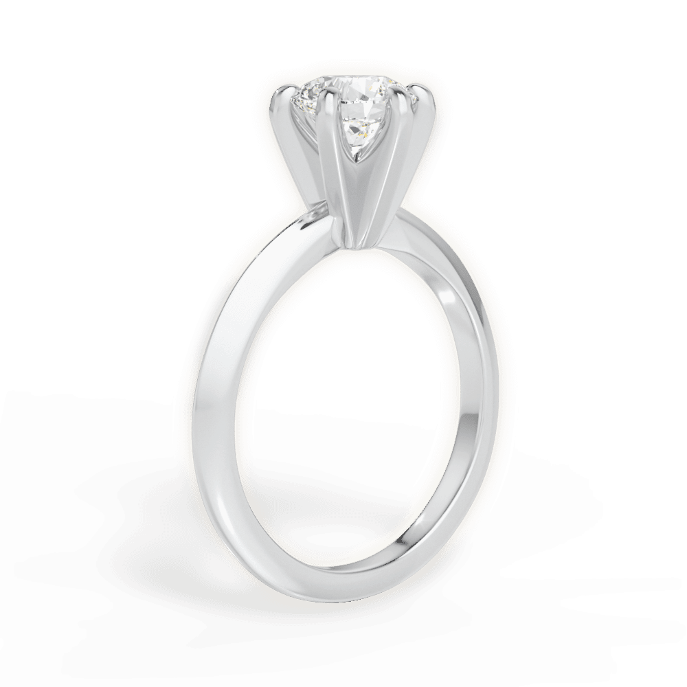 Barbara Round Cut Lab Grown Diamond 14Kt White Gold Engagement Ring - View 3