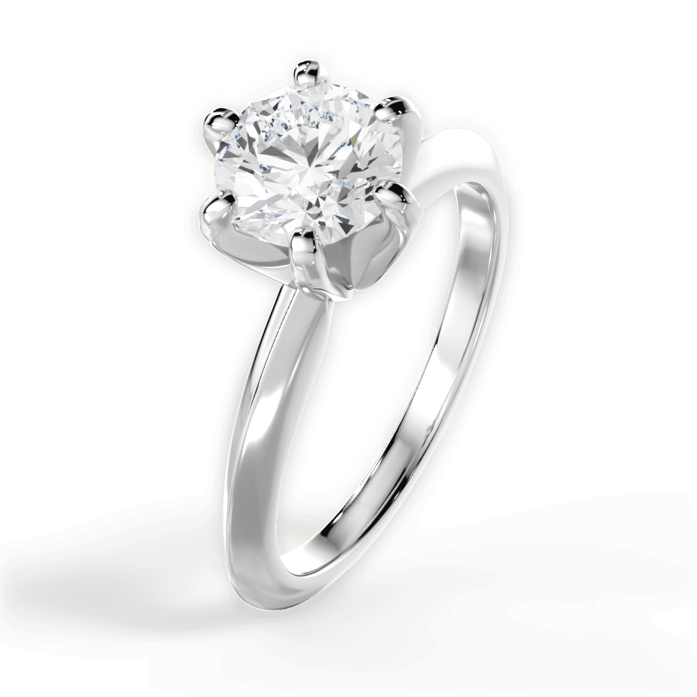 Barbara Round Cut Lab Grown Diamond 14Kt White Gold Engagement Ring - View 4