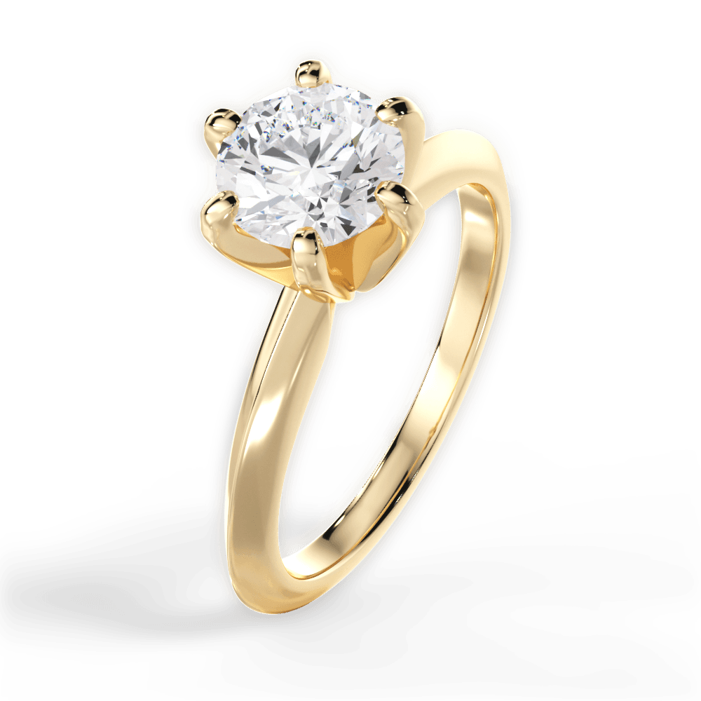 Celia Round Cut Lab Grown Diamond 18Kt Yellow Gold Engagement Ring - View 4