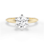 Barbara Round Cut Lab Grown Diamond 18Kt Yellow Gold Engagement Ring