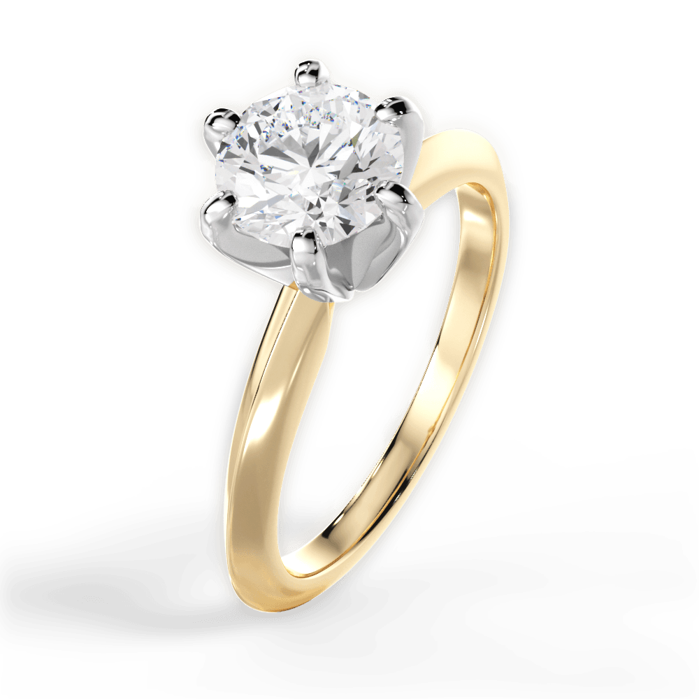 Barbara Round Cut Lab Grown Diamond 18Kt Yellow Gold Engagement Ring - View 4