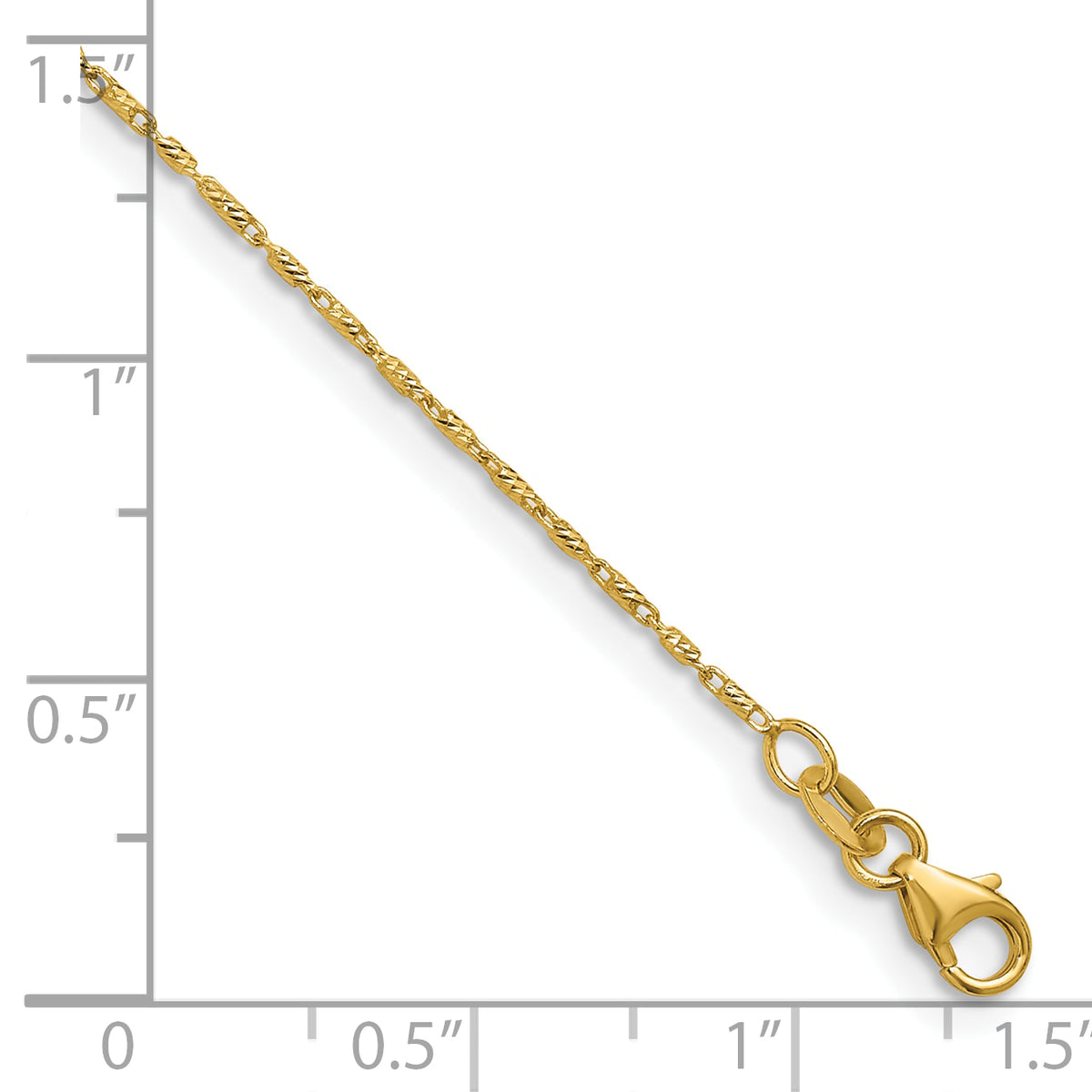Leslie's Polished and Diamond Cut Fancy Link Chain Bracelet