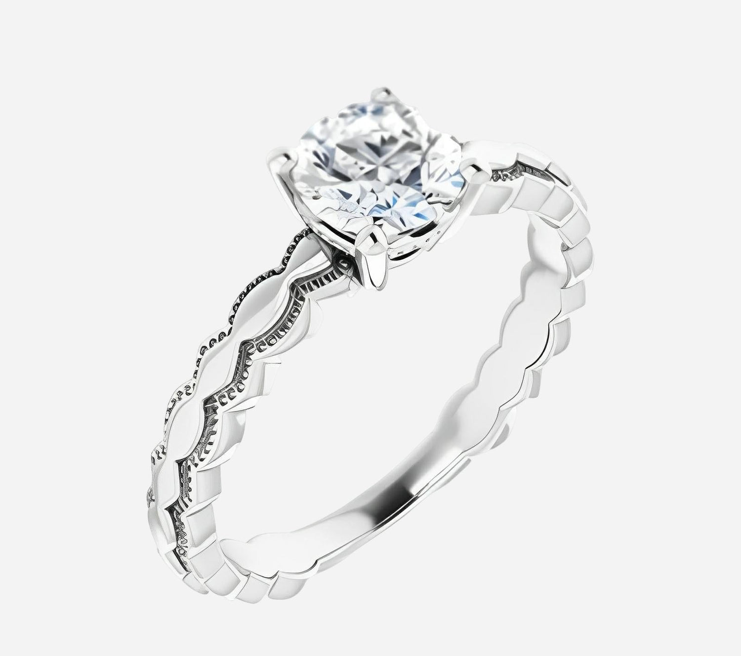 Rose gold engagement ring with natural diamond.