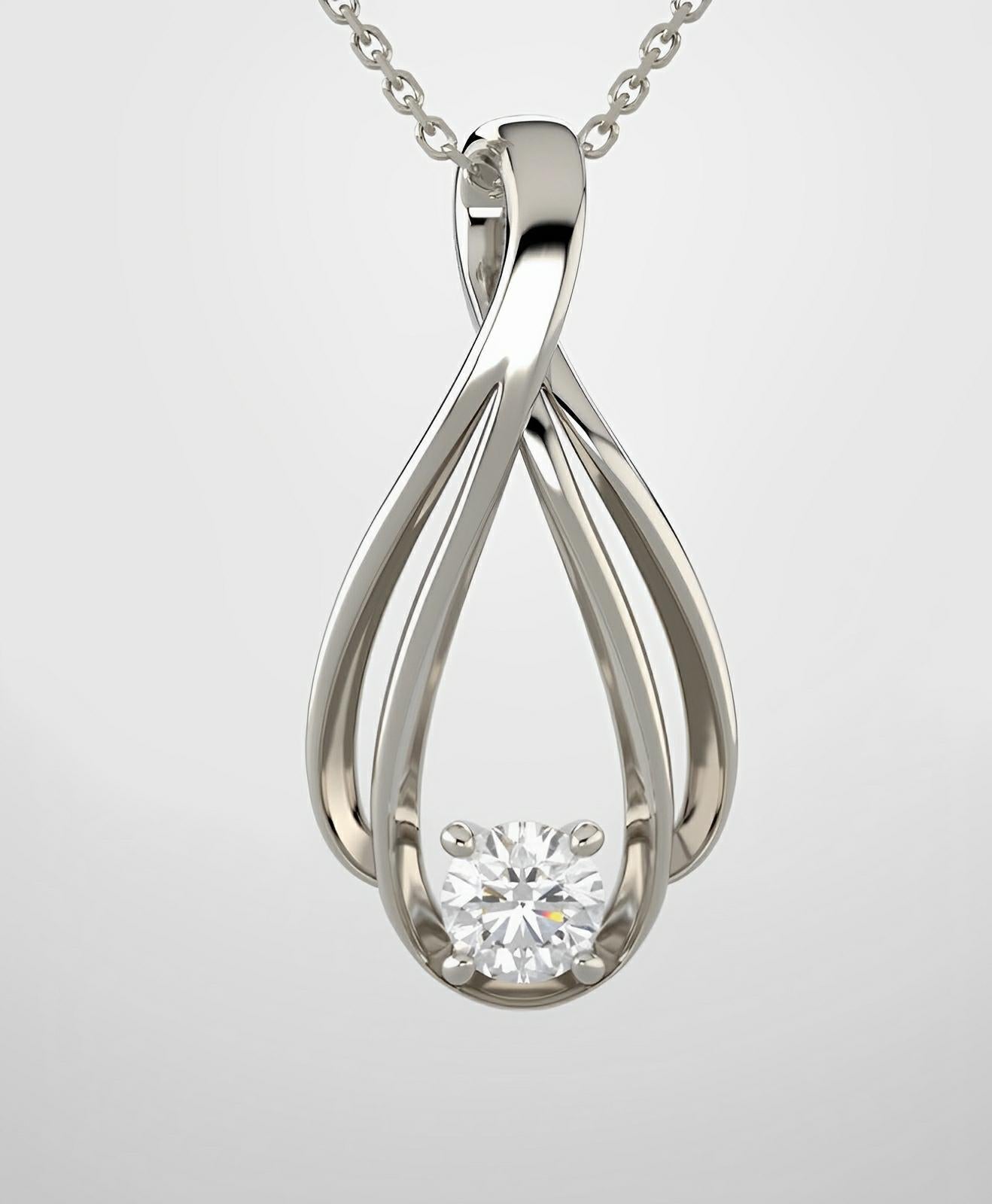continuum silver necklace featuring a 4mm moissanite