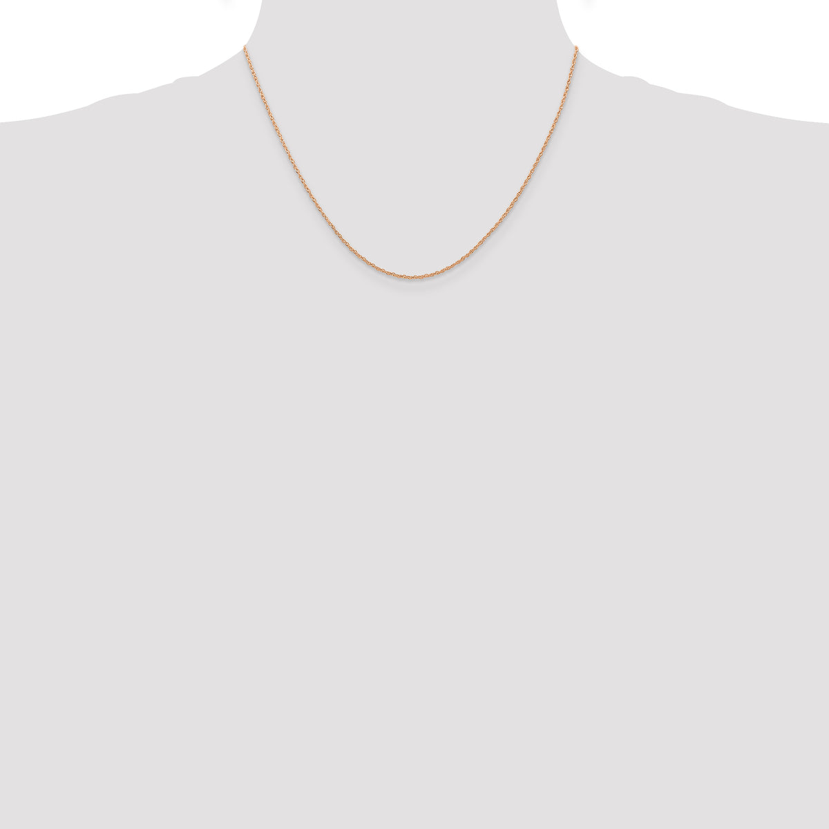 Gold (10K & 14K) Carded Cable Rope Chain - 14k Rose Gold / 18 in / 0.7 mm